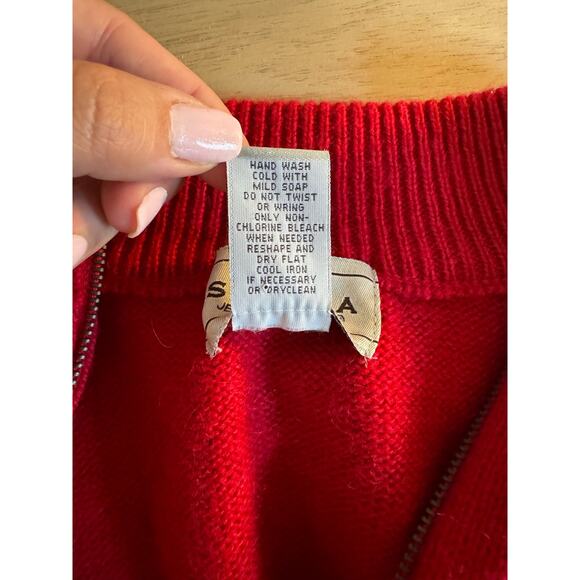 Genuine Sonoma Jean Company Vintage Wool Blend Jacket Full Zip Red Long Sleeve - Picture 5 of 5